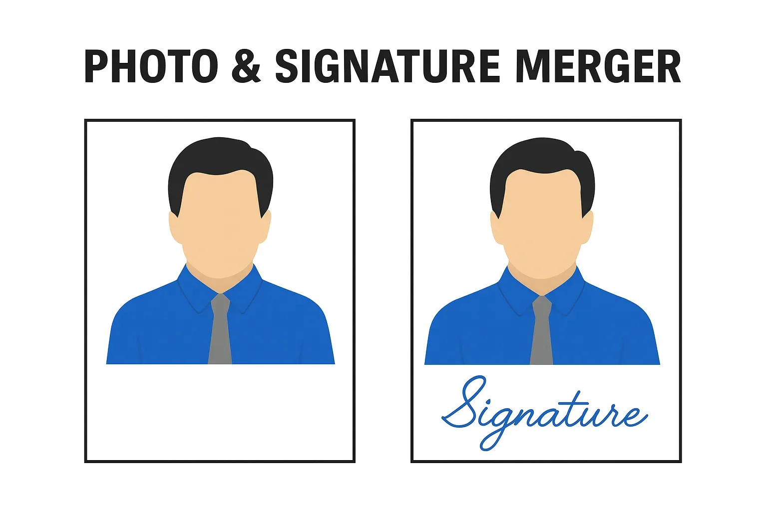 Merge photo and signature online free tool